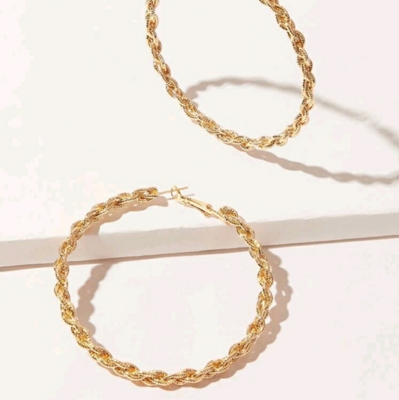 Gold Boho Hoop Earrings - Picture 5 of 7